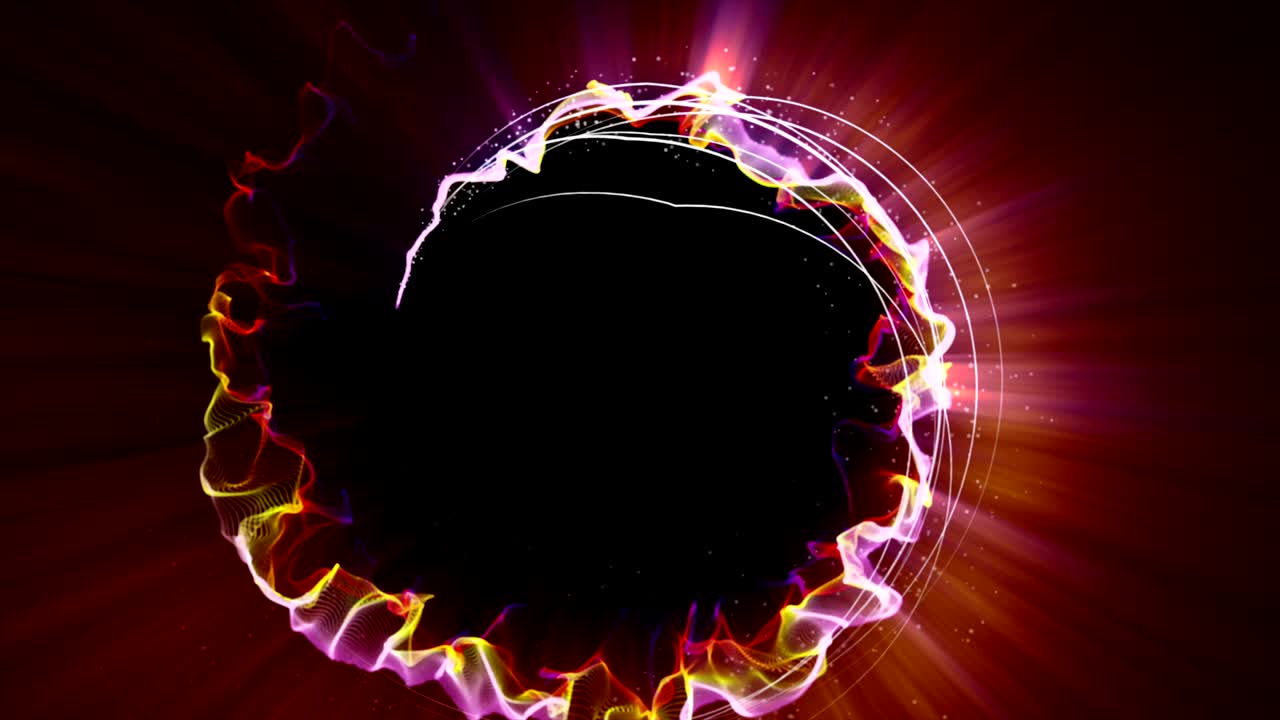 las partículas mágicas anillo fondo abstracto, animación, renderización, bucle