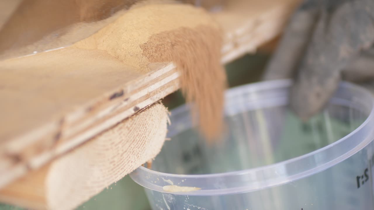 Carpentry Workshop Sawdust Collection in a Woodworking Environment