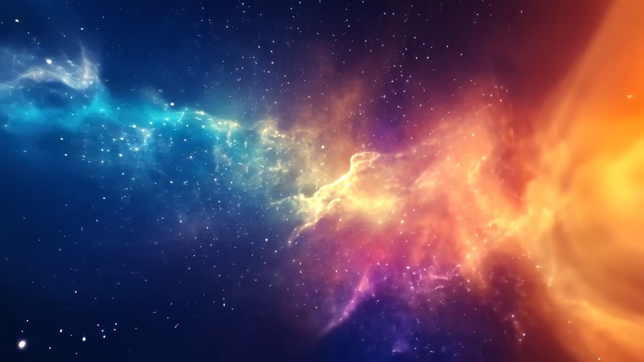 Nebulosa dai Colori Vivaci e Stelle in Animazione nello Spazio Profondo