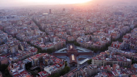 barcelona aerial view mercat de sant antoni, spain