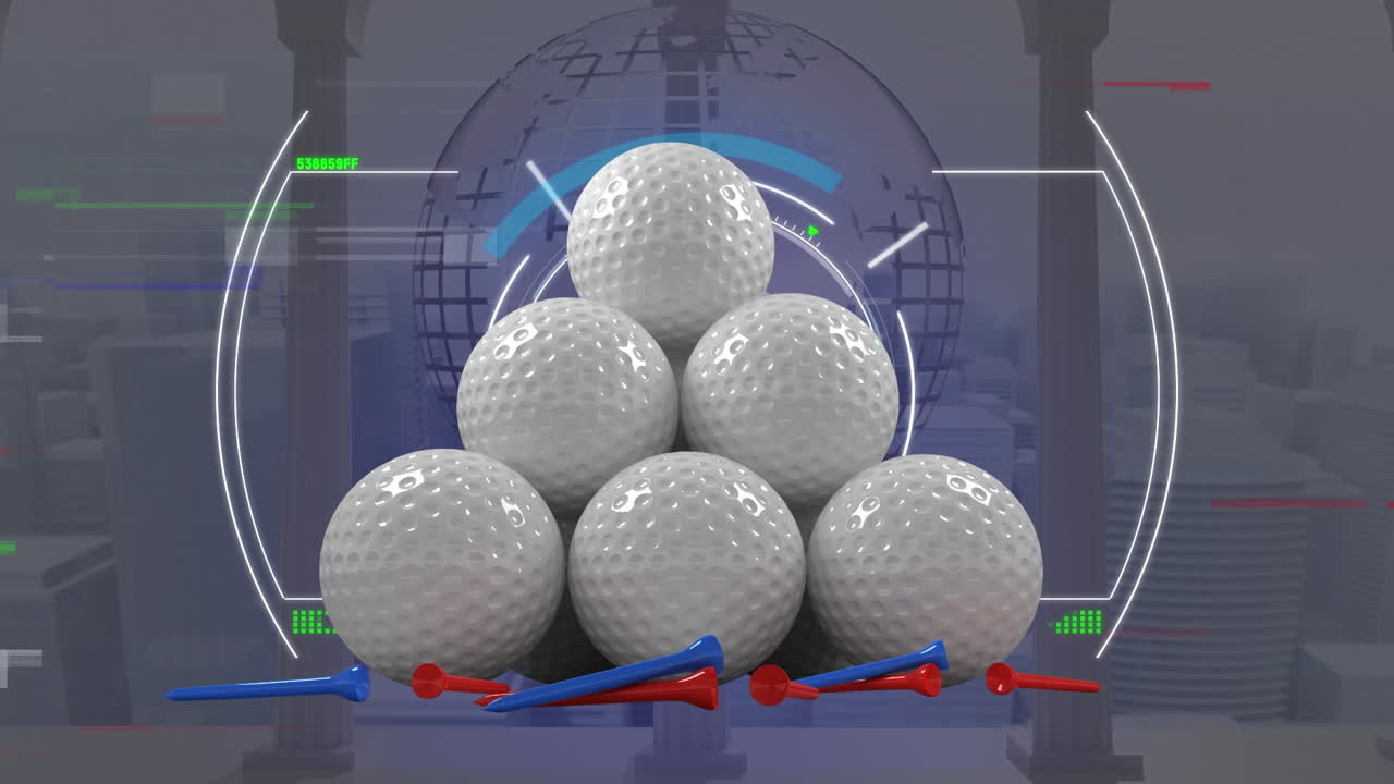 골프 공의 애니메이션 스 ⁇  스캐닝과 지구