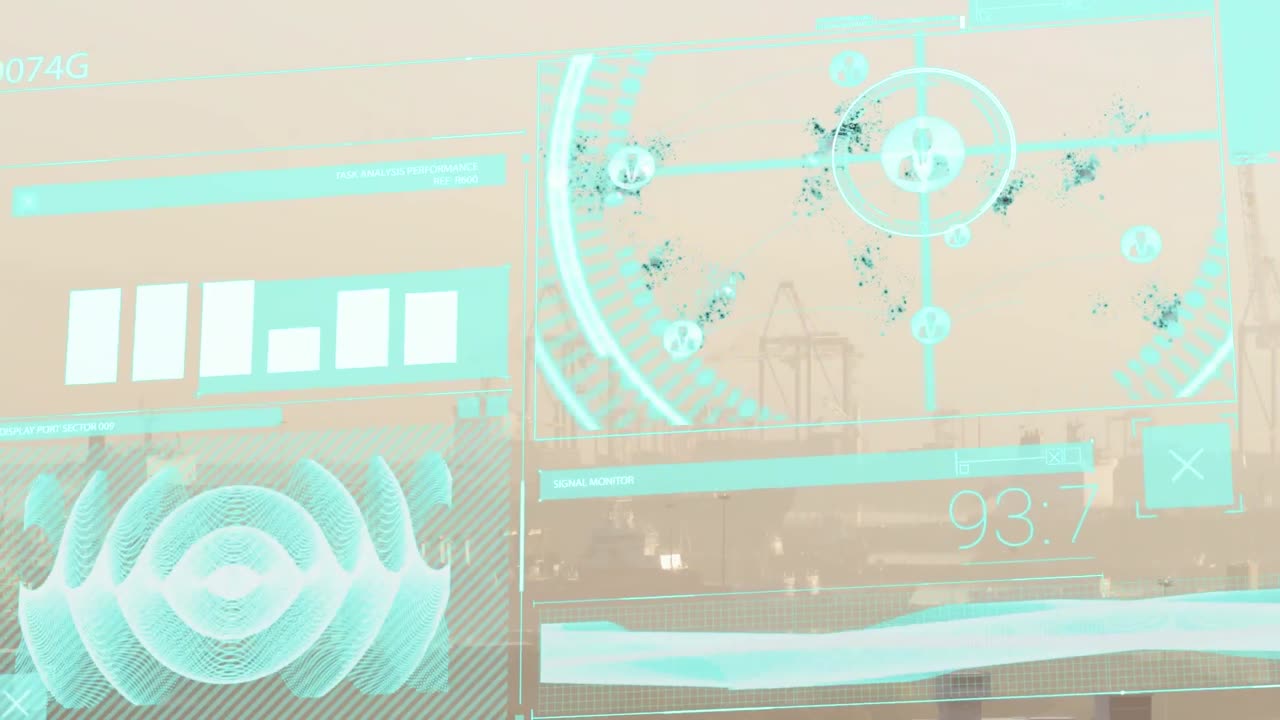 건물 현장 위의 데이터 처리 및 아이콘의 애니메이션