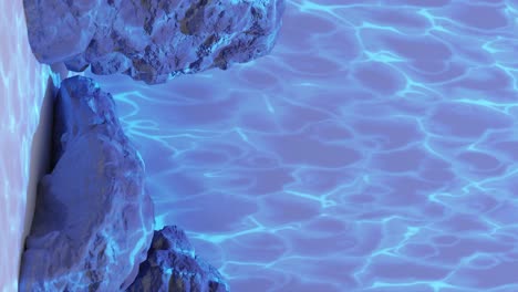 energía eléctrica azul entre las rocas