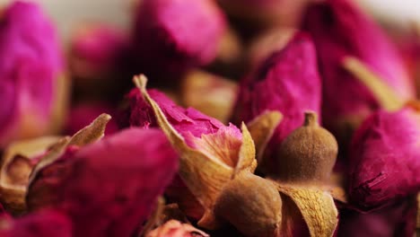close-up of dried rose buds