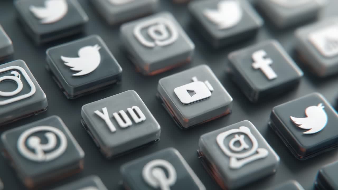 Udforskning af den digitale kommunikations udvikling gennem sociale mediers ikoner og deres forskellige fremstillinger på interaktive grænseflader.