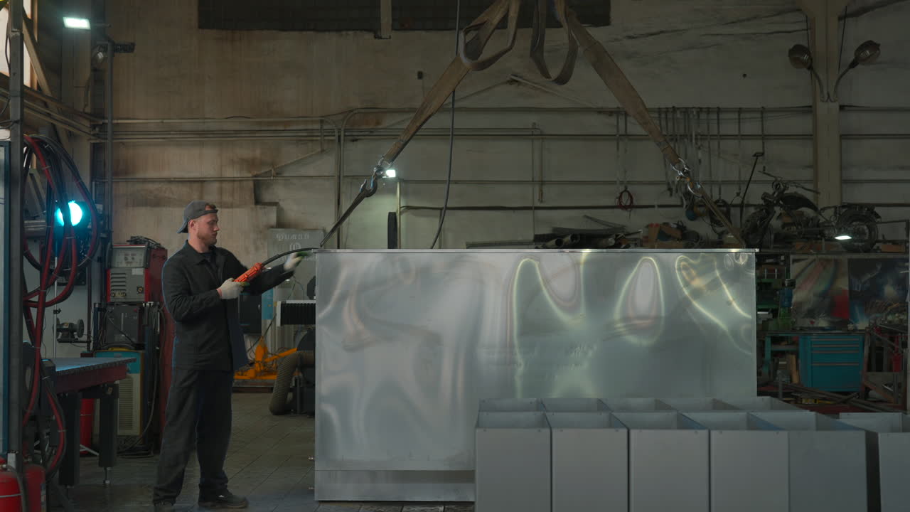 공장 환경에서 금속 판의 취급 및 설치