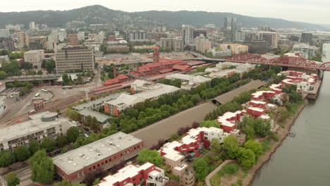 Aerial-shot-towards-Portland-Union-Train-Station