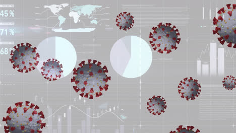 animation of covid 19 cells and statistics processing