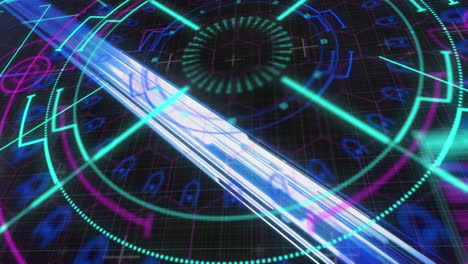 animación del procesamiento de datos en el escaneo del alcance