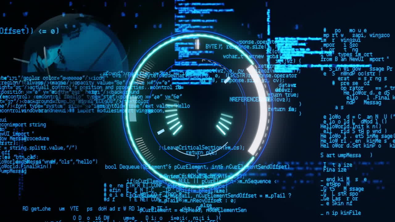 Animation of data processing over scope scanning