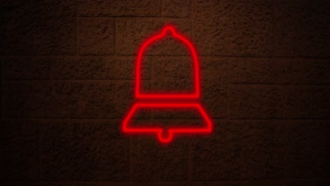 bell neon sign on brick wall 4k