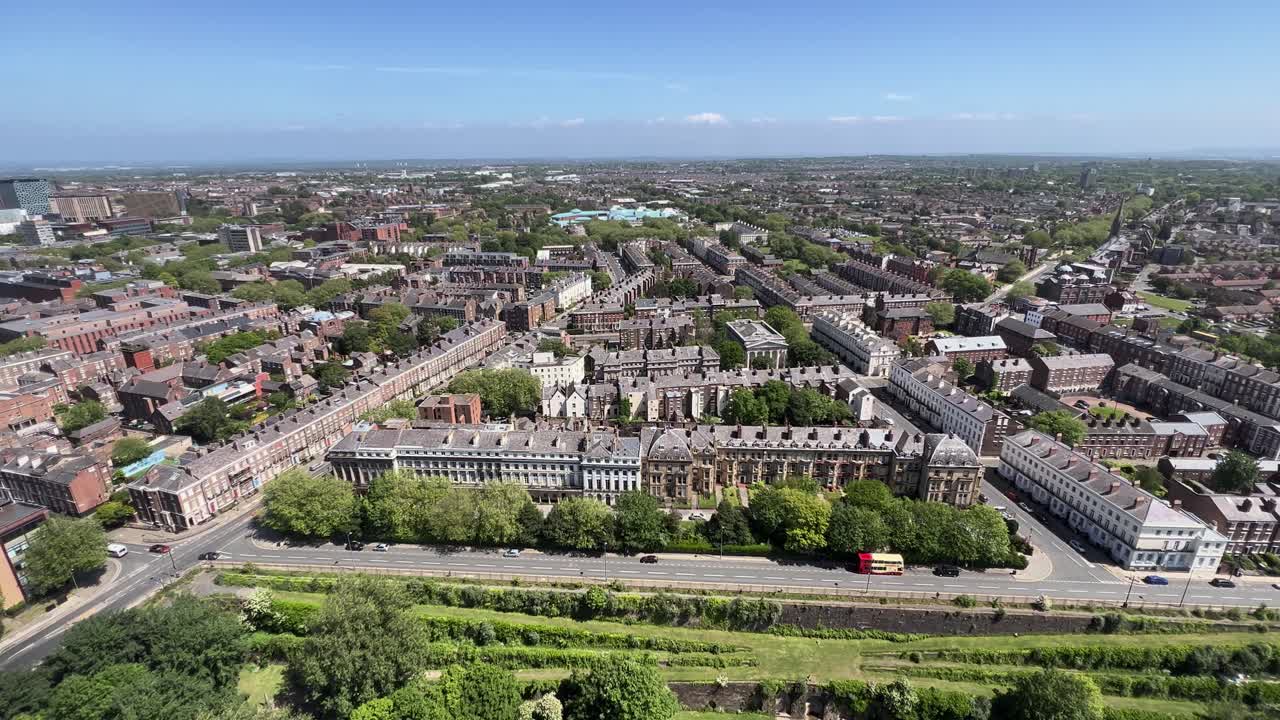 Liverpool City Buildings View from Observation Deck Tilt Up