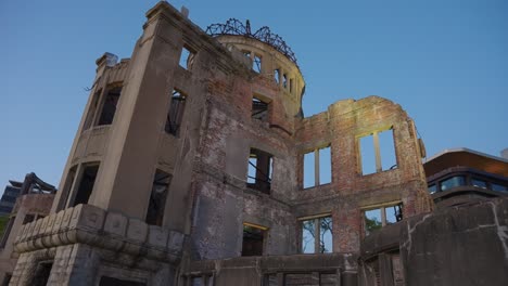 Ruinas-De-La-Cúpula-Genbaku,-En-Hiroshima-Japón-Después-Del-Ataque-Atómico