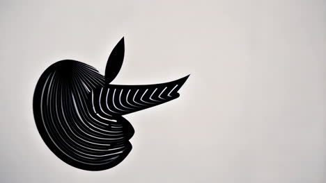 abstract black and white linear apple-like design