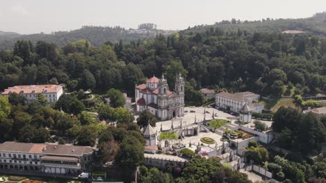 sanctuary of bom jesus do monte and church surrounded by green nature, braga, portugal