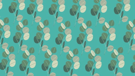 animación de varias hojas verdes que se mueven sobre un fondo verde