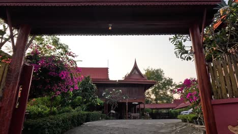 day to night transition at a thai-style residence