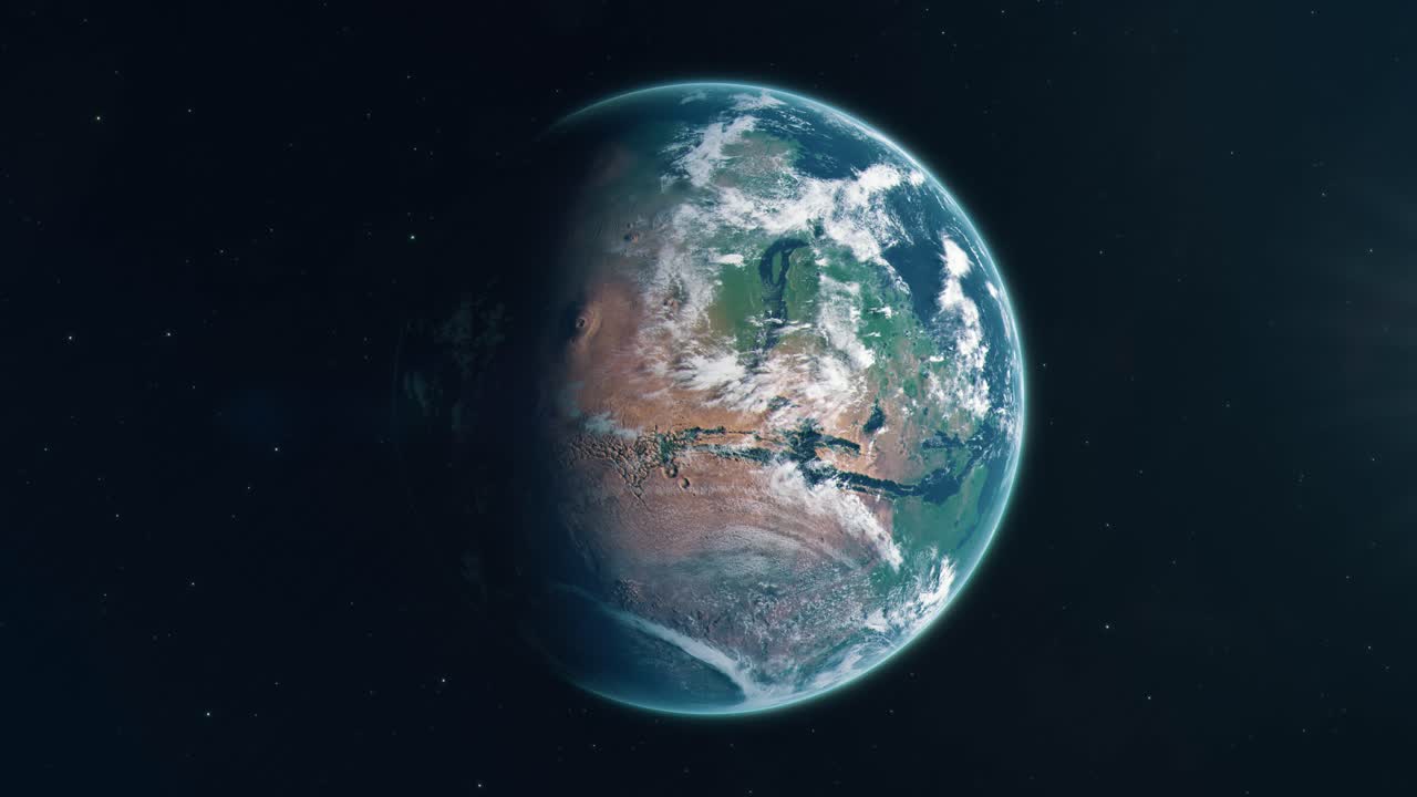 estableciendo una toma de la exuberante antigua marte cuando apoyó la vida