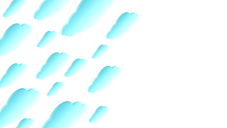 abstracto transparente 3d isométrico placa de nube virtual ilustración de patrón en movimiento color azul sobre fondo blanco animación de bucle sin costuras 4k, con espacio de copia