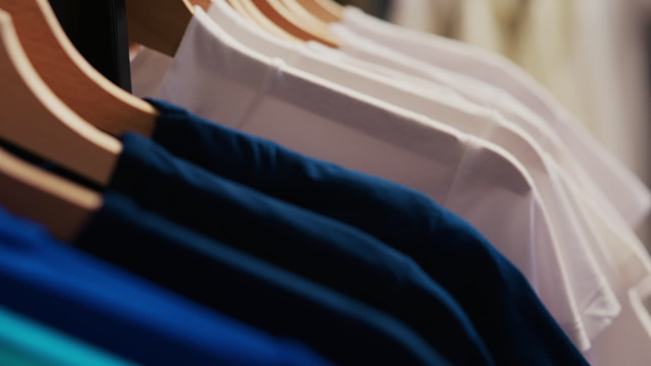 Racks filled with basic shirt