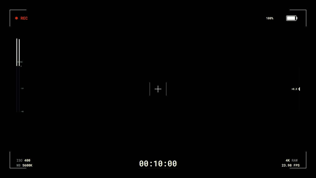 Digital Camera Recording Interface Overlay on Black Background