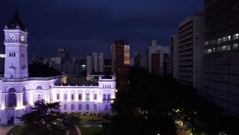 night view of a town hall in a city