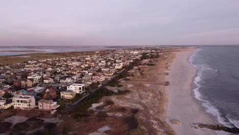 Sunset-Aerial-View-of-Lido-Beach-Residential-Area-in-Long-Island-New-York