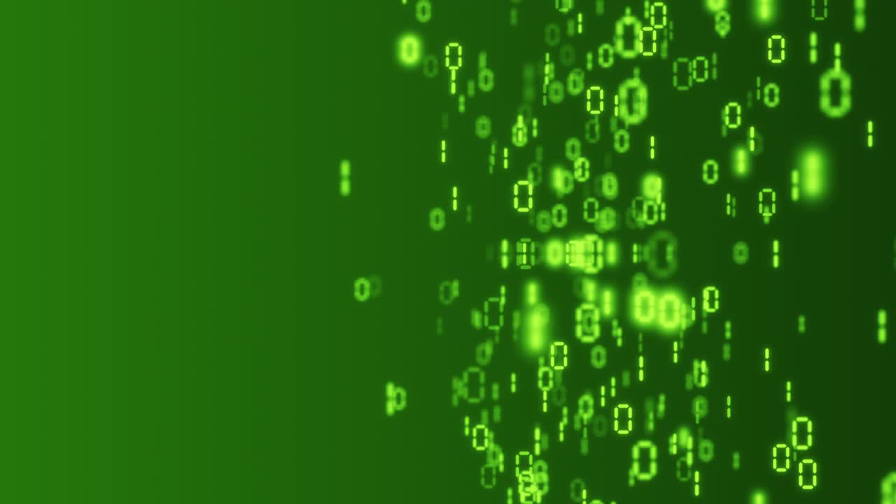 Digital number code green color screen