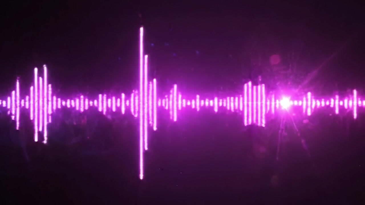 Visual Representation of Sound Waves Transitioning from Blue to Pink, Highlighting Audio Frequency Patterns and Vivid Light Effects