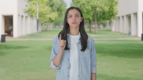 indian girl talking to the camera