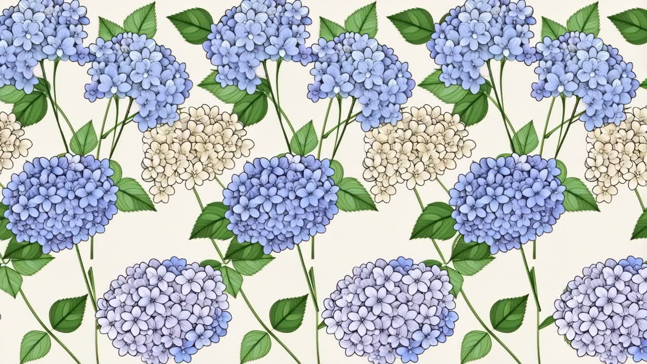 Seamless Hydrangea Floral Pattern