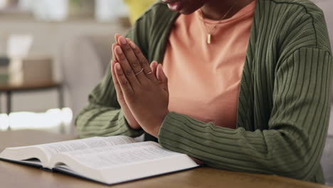 black woman, hands and praying