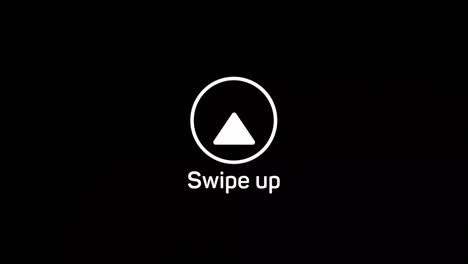 glitch swipe up animation button. application and social network icons, swipe up for advertising. social media scroll arrows. 4k video animation with alpha channel