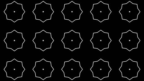 geometryczny wzór linia monochromatyczna animacja kaleidoskopowa