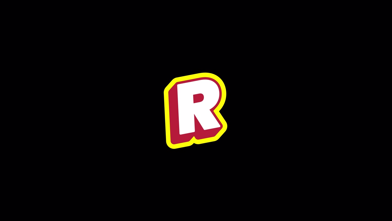 Letter R on Black Background