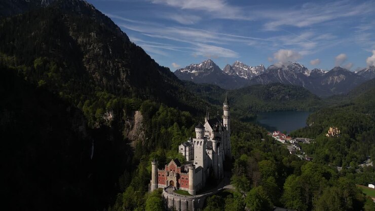 Vista aerea del Castello di Neuschwanstein