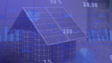 Animation-of-financial-data-processing-over-solar-panels