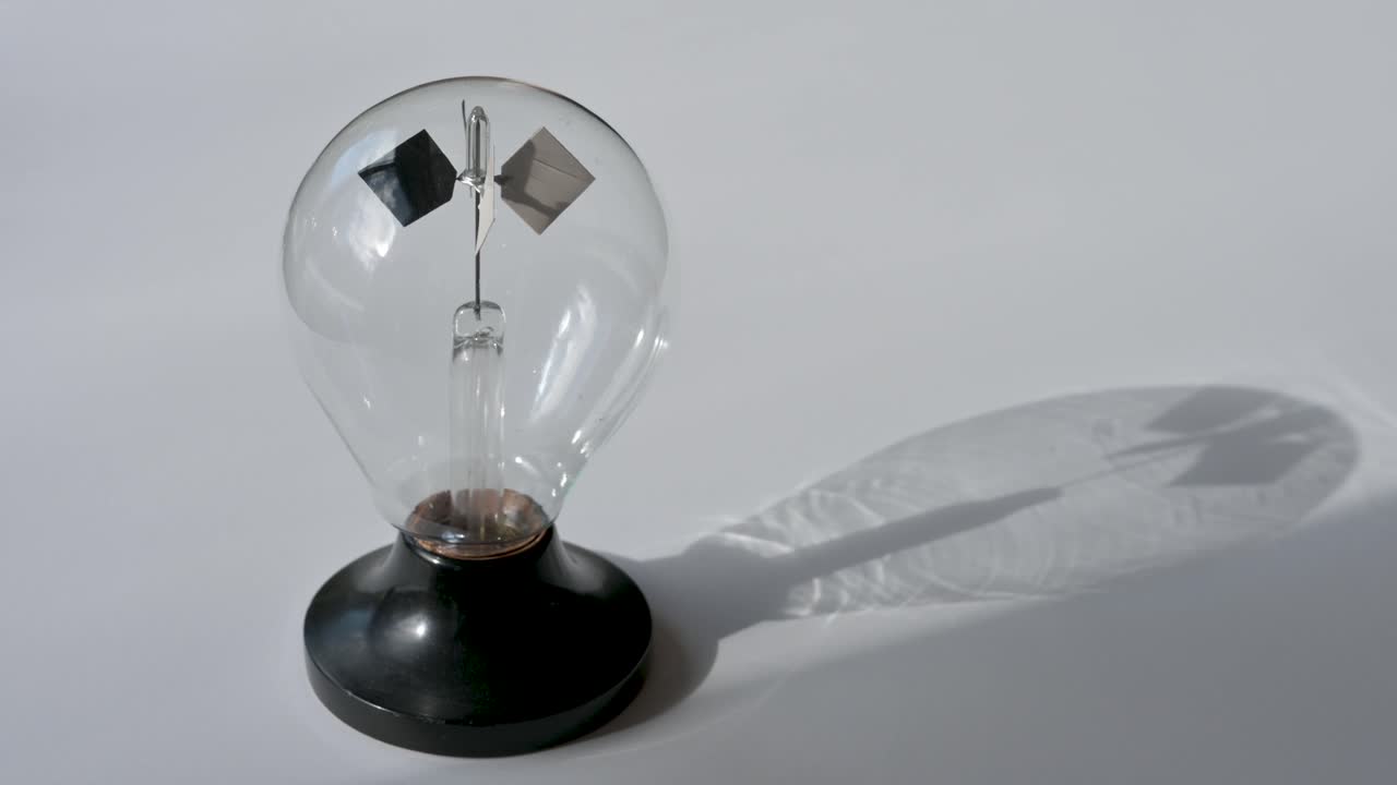 Crookes radiometer slows to a stop evoquing the loss of renewable energy