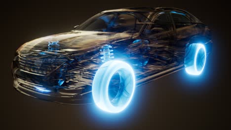ruedas de coche brillando en el coche