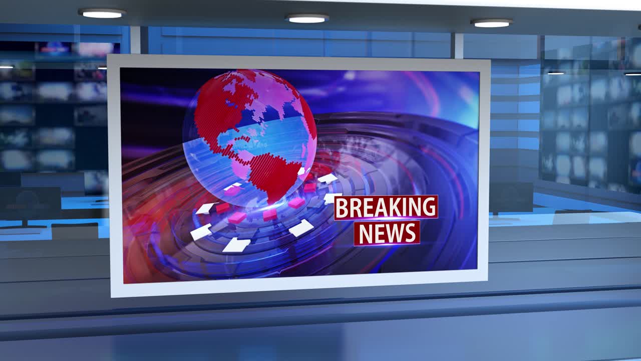 3D Virtual News Studio Background Loop