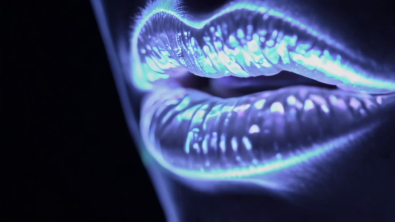 Glowing Lips Close-Up