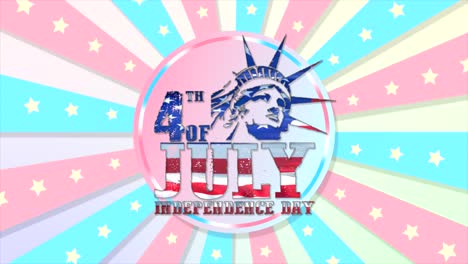 Powerful,-patriotic,-animated-motion-graphic-celebrating-the-4th-of-July,-with-central-Statue-of-Liberty-design,-incoporating-animated-Star-Spangled-Banner,-in-proud-Transgender-colors