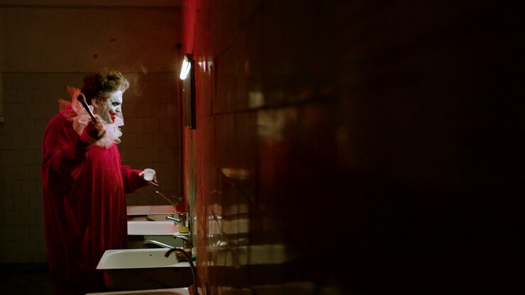 une personne avec un pinceau de maquillage