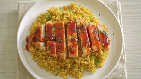 grilled-sweet-and-chilli-chicken-with-curry-rice