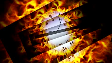 relojes de fuego y barras animación, renderización, fondo
