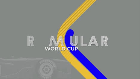 colorful sport race flag with sport car and world cup text