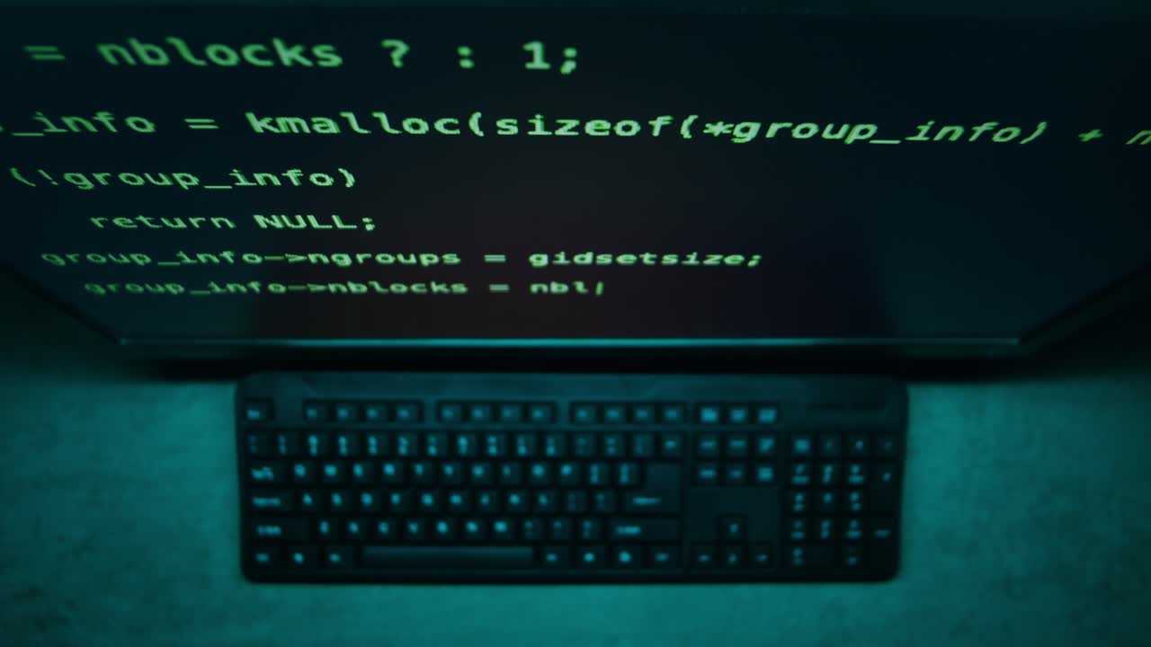 Computer Screen Showing Programming Code and Keyboard