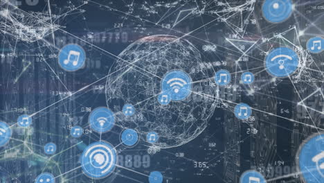 animación del procesamiento de datos en todo el mundo