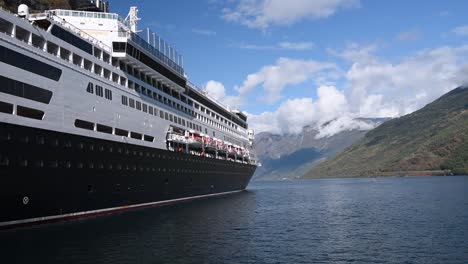 cruising ship on the sognefjord aurlandsfjord in norwy in autmn