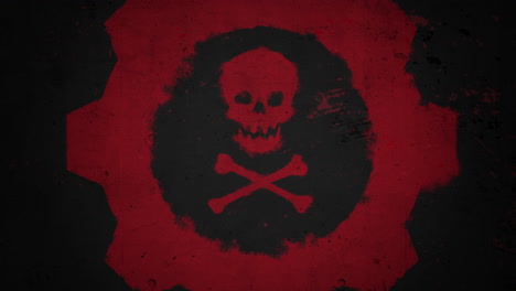 sinister symbol skull and crossbones emblem in red circle